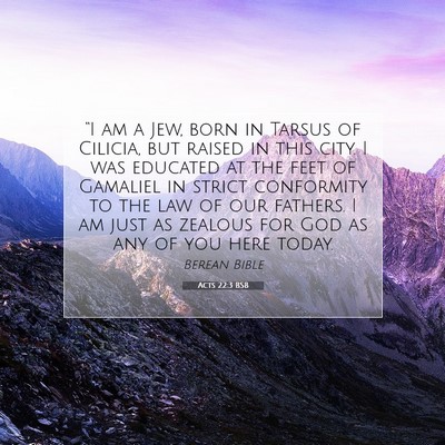Picture 07 - Acts 22:3 BSB - “I am a Jew, born in Tarsus of Cilicia, but - Bible Verse Picture