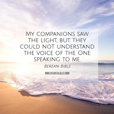 Picture 07 - Acts 22:9 BSB - My companions saw the light, but they could not - Bible Verse Picture