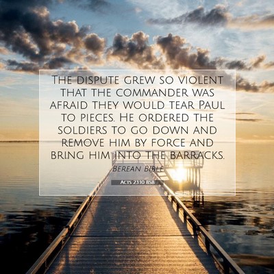 Picture 07 - Acts 23:10 BSB - The dispute grew so violent that the commander - Bible Verse Picture