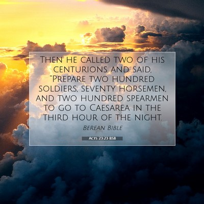 Picture 07 - Acts 23:23 BSB - Then he called two of his centurions and said, - Bible Verse Picture