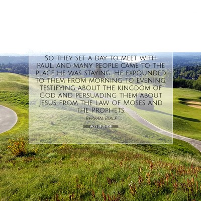 Picture 07 - Acts 28:23 BSB - So they set a day to meet with Paul, and many - Bible Verse Picture