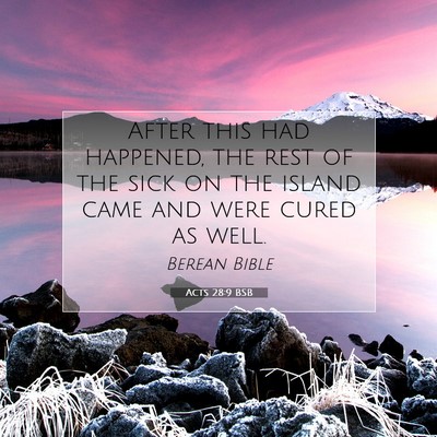 Picture 07 - Acts 28:9 BSB - After this had happened, the rest of the sick on - Bible Verse Picture