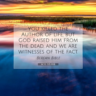 Picture 07 - Acts 3:15 BSB - You killed the Author of life, but God raised Him - Bible Verse Picture