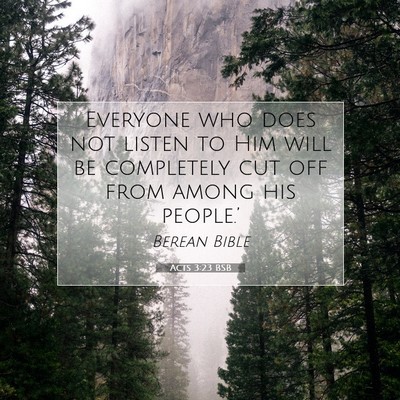 Picture 07 - Acts 3:23 BSB - Everyone who does not listen to Him will be - Bible Verse Picture