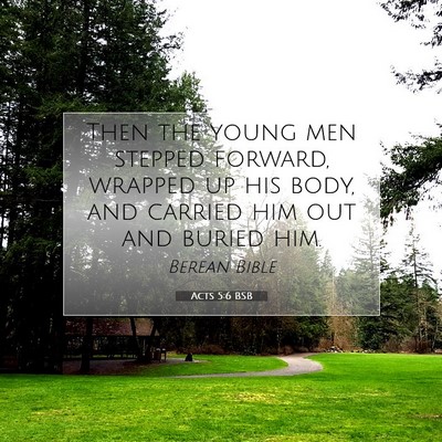 Picture 07 - Acts 5:6 BSB - Then the young men stepped forward, wrapped up - Bible Verse Picture