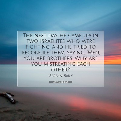 Picture 07 - Acts 7:26 BSB - The next day he came upon two Israelites who were - Bible Verse Picture
