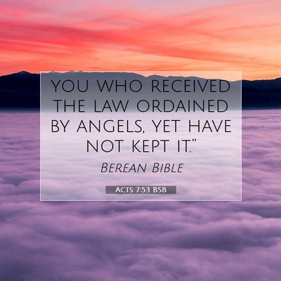 Picture 07 - Acts 7:53 BSB - you who received the law ordained by angels, yet - Bible Verse Picture