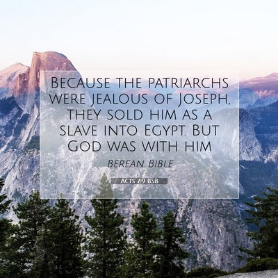 Picture 07 - Acts 7:9 BSB - Because the patriarchs were jealous of Joseph, - Bible Verse Picture