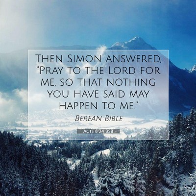 Picture 07 - Acts 8:24 BSB - Then Simon answered, “Pray to the Lord for me, - Bible Verse Picture