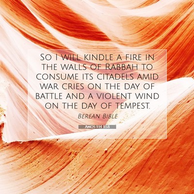 Picture 07 - Amos 1:14 BSB - So I will kindle a fire in the walls of Rabbah to - Bible Verse Picture