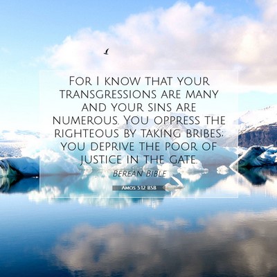 Picture 07 - Amos 5:12 BSB - For I know that your transgressions are many and - Bible Verse Picture