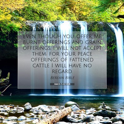 Picture 07 - Amos 5:22 BSB - Even though you offer Me burnt offerings and - Bible Verse Picture