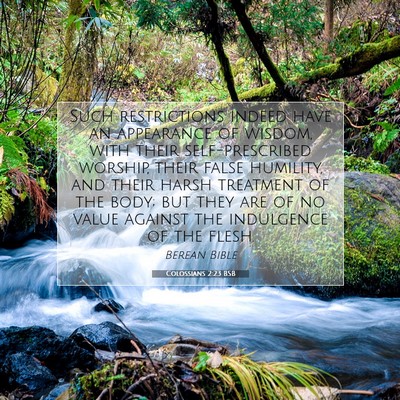 Picture 07 - Colossians 2:23 BSB - Such restrictions indeed have an appearance of - Bible Verse Picture