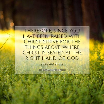 Picture 07 - Colossians 3:1 BSB - Therefore, since you have been raised with - Bible Verse Picture