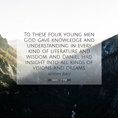 Picture 07 - Daniel 1:17 BSB - To these four young men God gave knowledge and - Bible Verse Picture