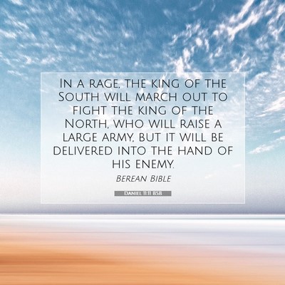 Picture 07 - Daniel 11:11 BSB - In a rage, the king of the South will march out - Bible Verse Picture