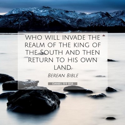 Picture 07 - Daniel 11:9 BSB - who will invade the realm of the king of the - Bible Verse Picture
