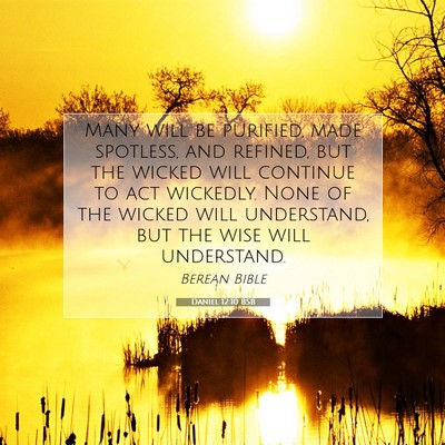Picture 07 - Daniel 12:10 BSB - Many will be purified, made spotless, and - Bible Verse Picture