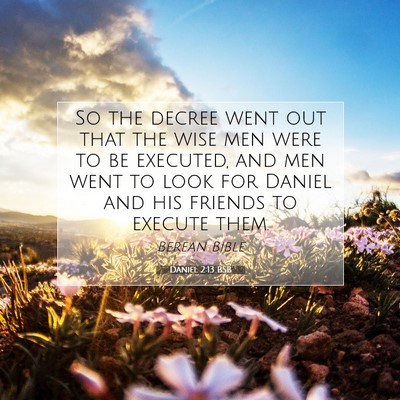 Picture 07 - Daniel 2:13 BSB - So the decree went out that the wise men were to - Bible Verse Picture
