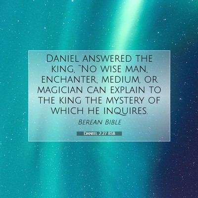Picture 07 - Daniel 2:27 BSB - Daniel answered the king, “No wise man, - Bible Verse Picture