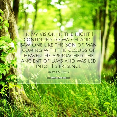 Picture 07 - Daniel 7:13 BSB - In my vision in the night I continued to watch, - Bible Verse Picture