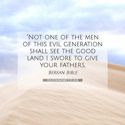 Picture 07 - Deuteronomy 1:35 BSB - “Not one of the men of this evil generation - Bible Verse Picture