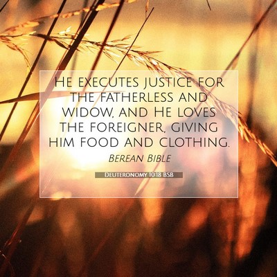 Picture 07 - Deuteronomy 10:18 BSB - He executes justice for the fatherless and widow, - Bible Verse Picture