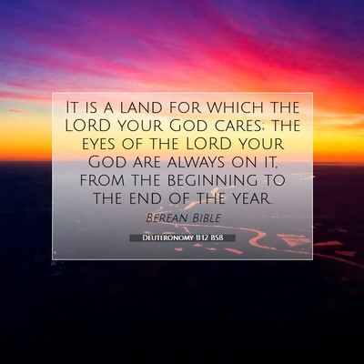 Picture 07 - Deuteronomy 11:12 BSB - It is a land for which the LORD your God cares; - Bible Verse Picture
