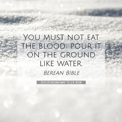 Picture 07 - Deuteronomy 12:24 BSB - You must not eat the blood; pour it on the ground - Bible Verse Picture