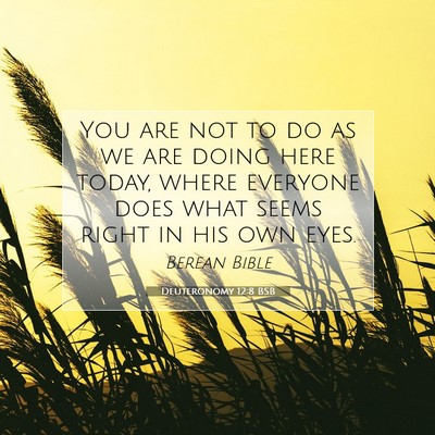 Picture 07 - Deuteronomy 12:8 BSB - You are not to do as we are doing here today, - Bible Verse Picture