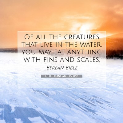 Picture 07 - Deuteronomy 14:9 BSB - Of all the creatures that live in the water, you - Bible Verse Picture
