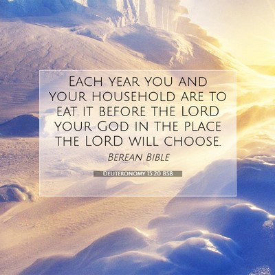 Picture 07 - Deuteronomy 15:20 BSB - Each year you and your household are to eat it - Bible Verse Picture