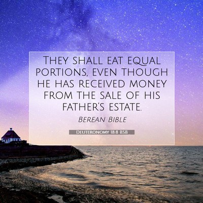 Picture 07 - Deuteronomy 18:8 BSB - They shall eat equal portions, even though he has - Bible Verse Picture
