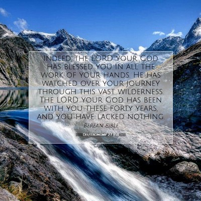 Picture 07 - Deuteronomy 2:7 BSB - Indeed, the LORD your God has blessed you in all - Bible Verse Picture