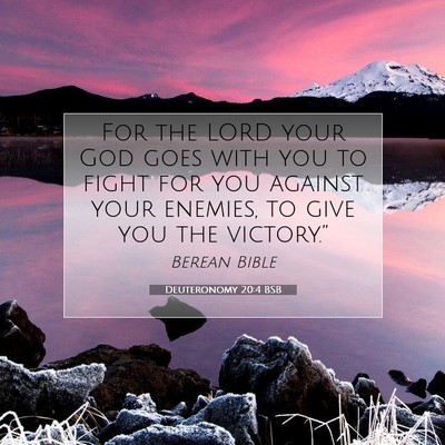 Picture 07 - Deuteronomy 20:4 BSB - For the LORD your God goes with you to fight for - Bible Verse Picture