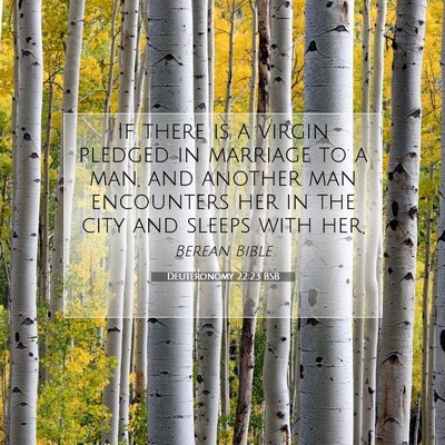 Picture 07 - Deuteronomy 22:23 BSB - If there is a virgin pledged in marriage to a - Bible Verse Picture