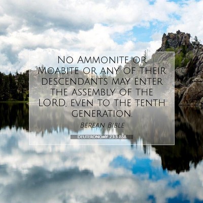 Picture 07 - Deuteronomy 23:3 BSB - No Ammonite or Moabite or any of their - Bible Verse Picture