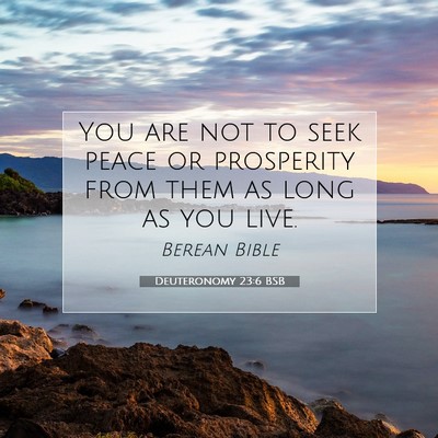 Picture 07 - Deuteronomy 23:6 BSB - You are not to seek peace or prosperity from them - Bible Verse Picture
