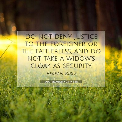 Picture 07 - Deuteronomy 24:17 BSB - Do not deny justice to the foreigner or the - Bible Verse Picture