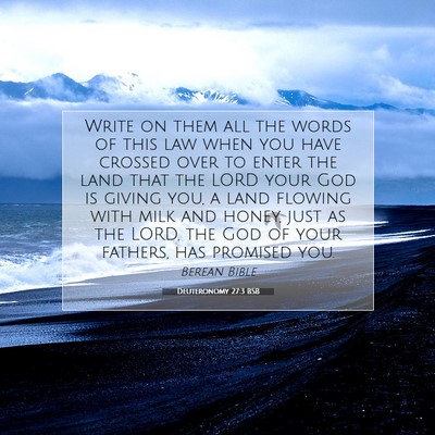Picture 07 - Deuteronomy 27:3 BSB - Write on them all the words of this law when you - Bible Verse Picture