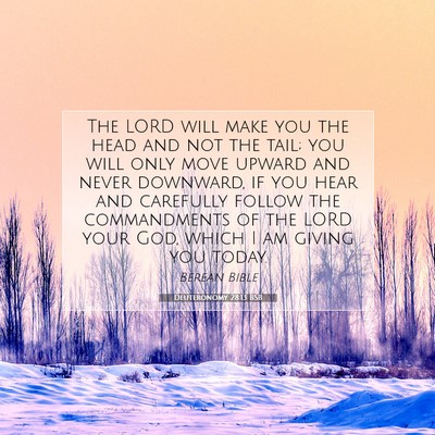 Picture 07 - Deuteronomy 28:13 BSB - The LORD will make you the head and not the tail; - Bible Verse Picture