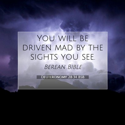 Picture 07 - Deuteronomy 28:34 BSB - You will be driven mad by the sights you - Bible Verse Picture