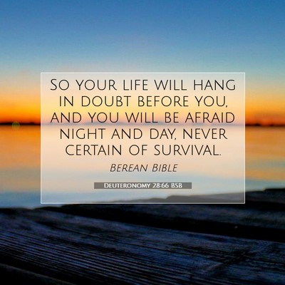 Picture 07 - Deuteronomy 28:66 BSB - So your life will hang in doubt before you, and - Bible Verse Picture