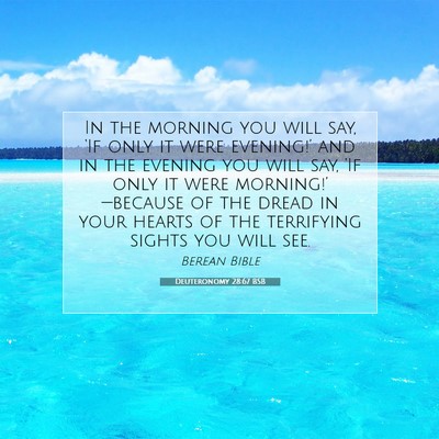 Picture 07 - Deuteronomy 28:67 BSB - In the morning you will say, ‘If only it were - Bible Verse Picture