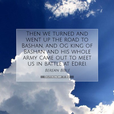Picture 07 - Deuteronomy 3:1 BSB - Then we turned and went up the road to Bashan, - Bible Verse Picture