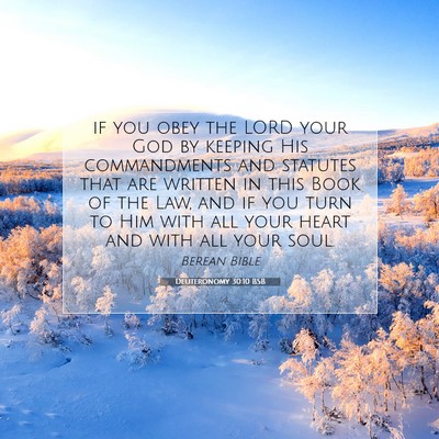 Picture 07 - Deuteronomy 30:10 BSB - if you obey the LORD your God by keeping His - Bible Verse Picture
