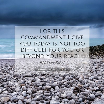 Picture 07 - Deuteronomy 30:11 BSB - For this commandment I give you today is not too - Bible Verse Picture