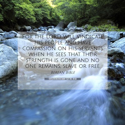 Picture 07 - Deuteronomy 32:36 BSB - For the LORD will vindicate His people and have - Bible Verse Picture