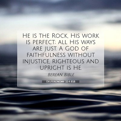 Picture 07 - Deuteronomy 32:4 BSB - He is the Rock, His work is perfect; all His ways - Bible Verse Picture