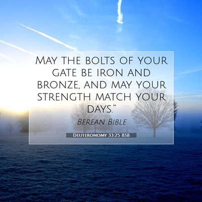 Picture 07 - Deuteronomy 33:25 BSB - May the bolts of your gate be iron and bronze, - Bible Verse Picture